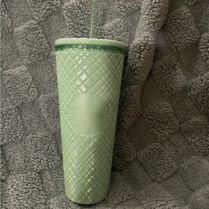 Starbucks Green Quilted Tumbler with Textured Accents